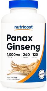 Nutricost Panax Ginseng 1000mg, 240 Capsules