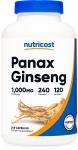 Nutricost Panax Ginseng 1000mg, 240 Capsules