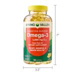 Spring Valley Omega-3 Fish Oil Softgels, 180 Count