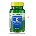 Spring Valley Vitamin D3 Softgels, 5000 IU, 100 Softgels