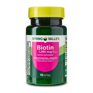Spring Valley Biotin Softgels 1000mcg 150 Count