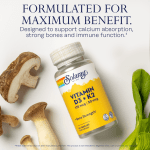 Solaray Vitamin D3 + K2 for Heart Health