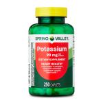 Spring Valley Potassium for Heart Health, 250 Caplets