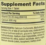 Spring Valley Vitamin D and Calcium Tablets 600mg