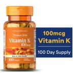 Puritans Pride Vitamin K 100 mcg, 100 Tablets