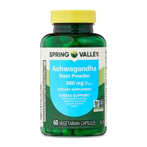 Spring Valley Ashwagandha Root Capsules 500mg, 60 Count