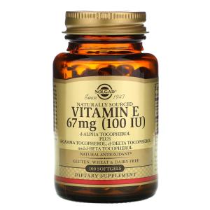Solgar Vitamin E 100 IU Softgels, 200 Servings