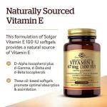 Solgar Vitamin E 100 IU Softgels, 200 Servings
