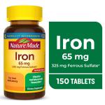 Nature Made Iron 65 mg Dietary Tablets, 150 Count