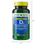 Spring Valley Vitamin D3 Softgels, 5,000 IU, 250 Count