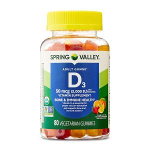 Spring Valley Vitamin D3 Gummies, 2000 IU, 80 Count