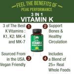 Whole Food Vegan Vitamin K1 & K2 Capsules