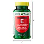 Spring Valley Vitamin E Softgels 670 mg, 60 Count