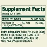 Spring Valley Vitamin B12 500 mcg 100 Tablets