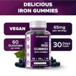 Vitamatic 65 mg Iron Gummies for All, 60 Count