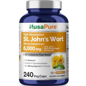 NusaPure St. John's Wort 6000mg Veggie Capsules