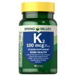 Spring Valley Vitamin K2 Soft Gel Capsules, 100 Mcg