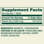 Spring Valley Cherry B12 Quick-Dissolve Tablets, 60 Count