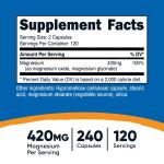 Magnesium Glycinate 420mg - 240 Capsules