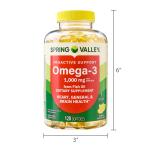 Spring Valley Omega-3 Fish Oil Softgels 1000 mg