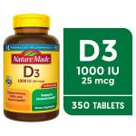 Nature Made Vitamin D3 Tablets for Bone Support