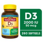 Nature Made Vitamin D3 2000 IU Softgels, 260 Count