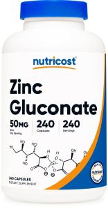 Nutricost Zinc Gluconate 50mg - 240 Veg Capsules