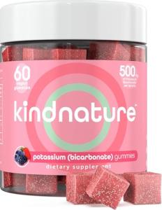 Kind Nature Potassium Gummies - 500mg, Vegan, 60 Count