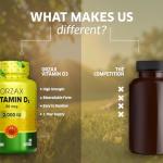 ORZAX Vitamin D3 2000 IU Softgels, Immune Support