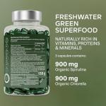 Organic Spirulina & Chlorella Capsules - 200 Count