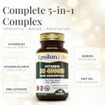 High Strength Vitamin D3, K2 & Zinc Capsules