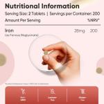 High Strength Vegan Iron Tablets for Energy