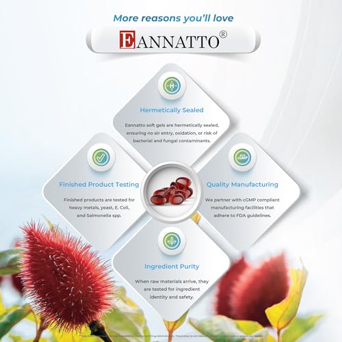 Eannatto Tocotrienols Vitamin E Softgels, 300mg