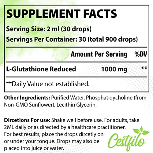 Liposomal Glutathione 1000 mg Liquid Antioxidant