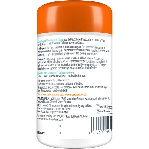 Sanatogen Collagen and Copper Supplements - 90 Tablets