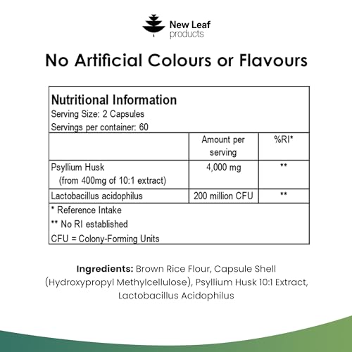 Psyllium Husk Probiotic Capsules for Digestive Health