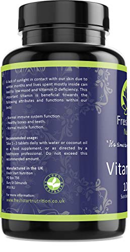 Vitamin D3 1000iu Vegetarian Tablets - 365 Count