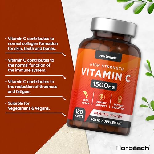 Vitamin C 1500mg Tablets - 180 Count Vegan