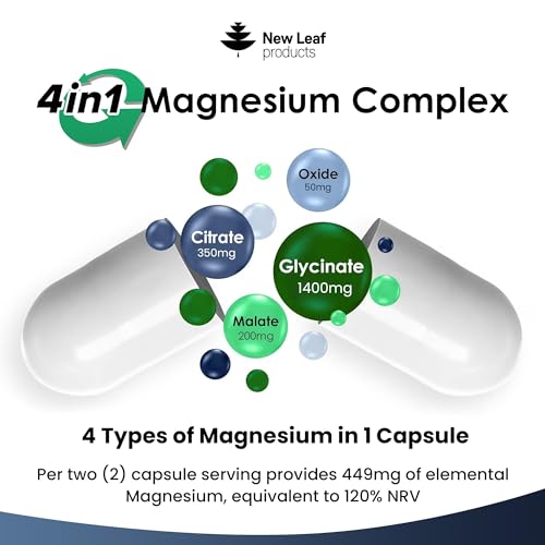 High Strength Magnesium Glycinate Complex 2000mg Capsules