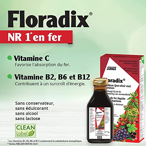 Floradix Floravital Iron and Herbs Liquid, 500ml