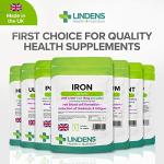 Lindens Iron 14mg Vegan Tablets for Energy Boost