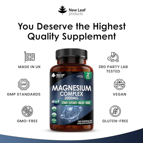 High Strength Magnesium Glycinate Complex 2000mg Capsules