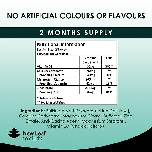 Calcium, Magnesium, Zinc & Vitamin D Tablets