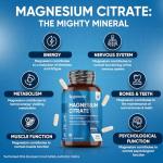 Magnesium Citrate Capsules - 240 Vegan Formula