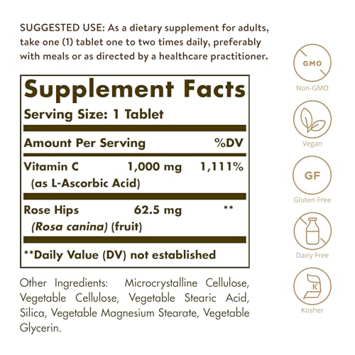Solgar Vitamin C 1000 mg with Rose Hips