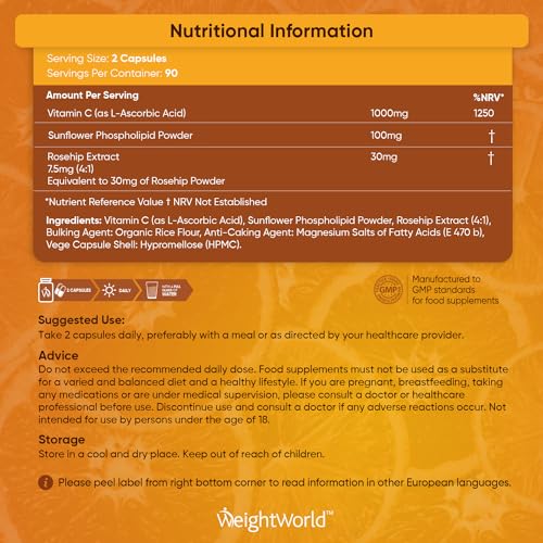 High-Potency Vegan Liposomal Vitamin C 180 Capsules