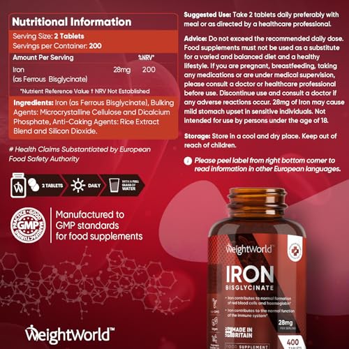 High Strength Vegan Iron Tablets for Energy
