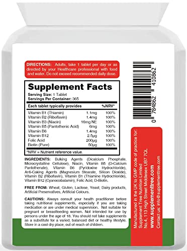 Vitamin B Complex with Biotin and Folic Acid