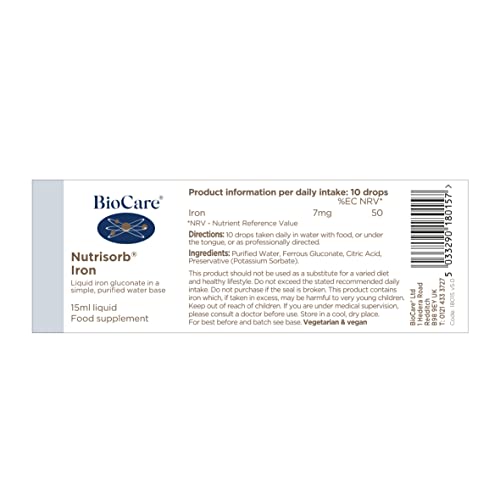 Nutrisorb Iron Drops for Tiredness Relief - 15ml