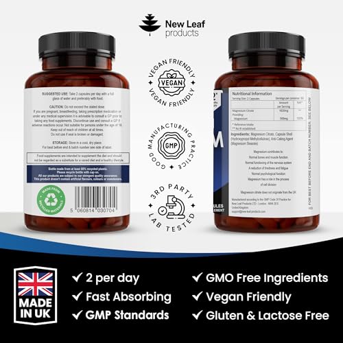 Super Strength Magnesium Citrate Capsules for Sleep & Muscle